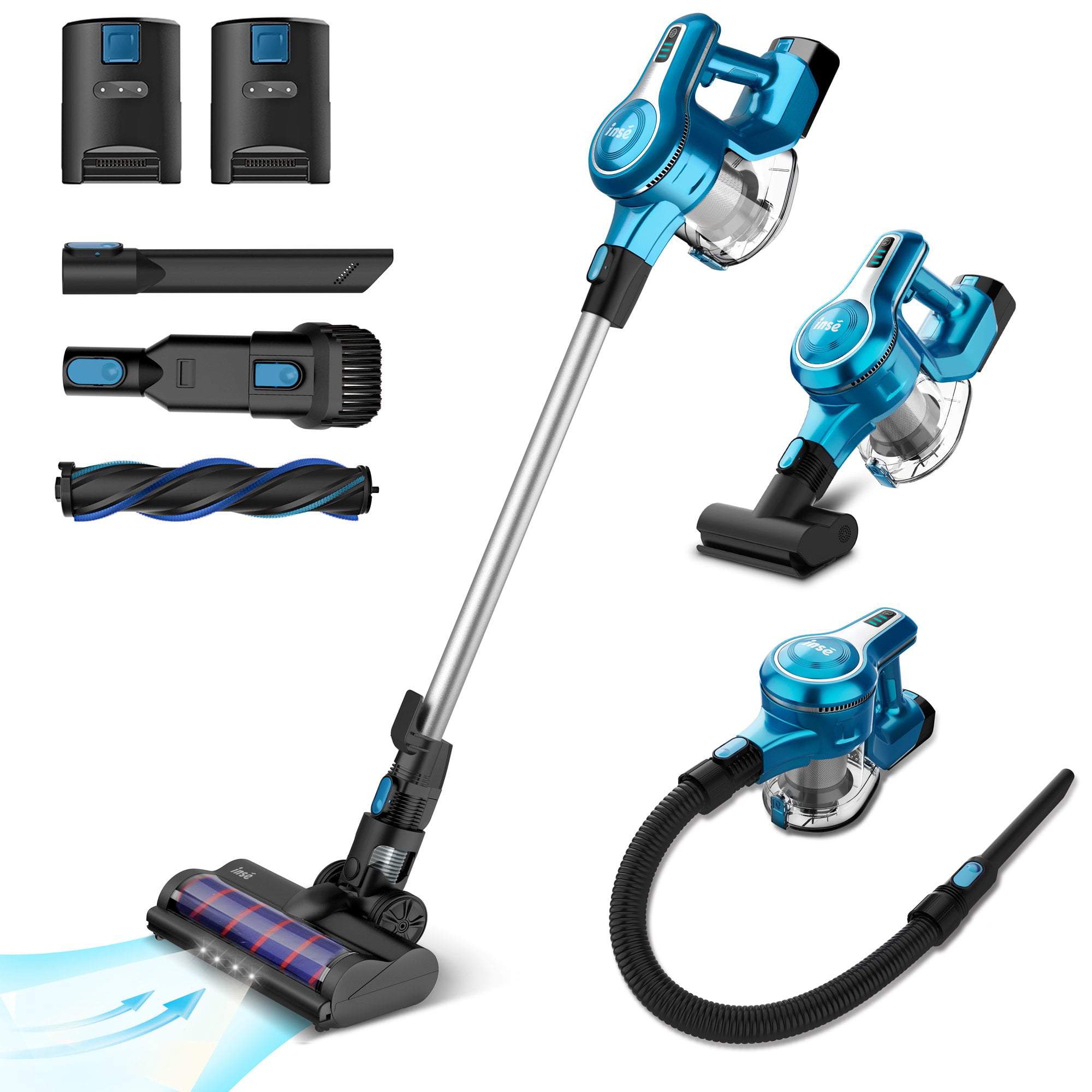 INSE Cordless Vacuum Cleaner with 2 Batteries, Up to 80 Minutes Run