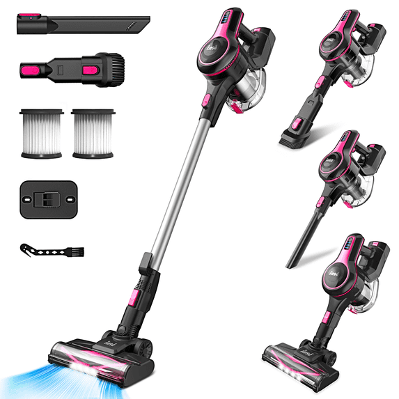 INSE Lightweight Cordless Stick Vacuum Cleaner 25kPa with 45min Runtime for Carpet Floor Pet Hair N520