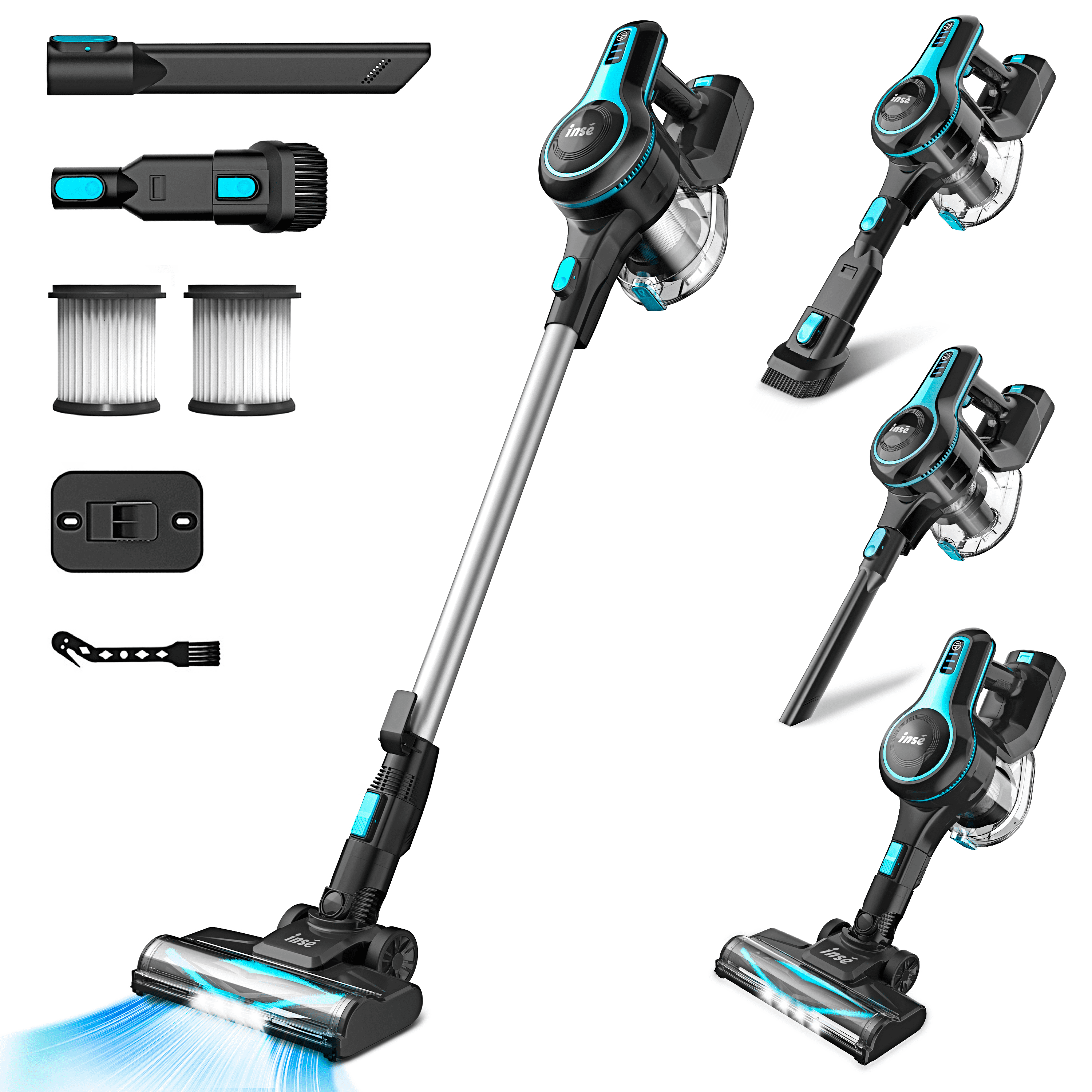 INSE 6-in-1 Cordless Stick Vacuum – Powerful Pet Hair Pickup