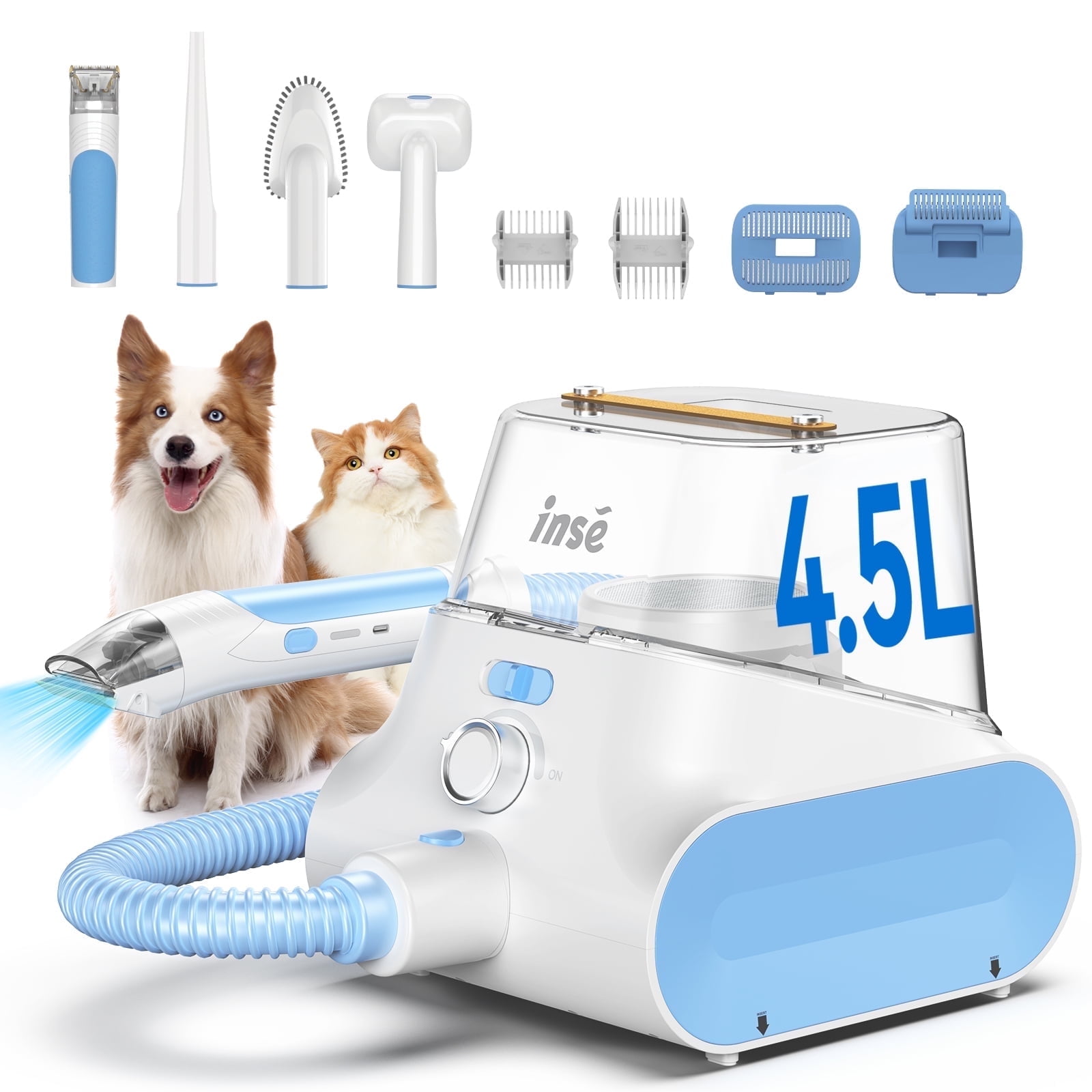 Walmart daily deals:  INSE P30 Dog Grooming Vaccum, 4.5L Large Capacity Pet Grooming Vacuum Kit, 5-in-1 Ultra-Low Noise Pet Grooming Vacuum for Dogs, Cats