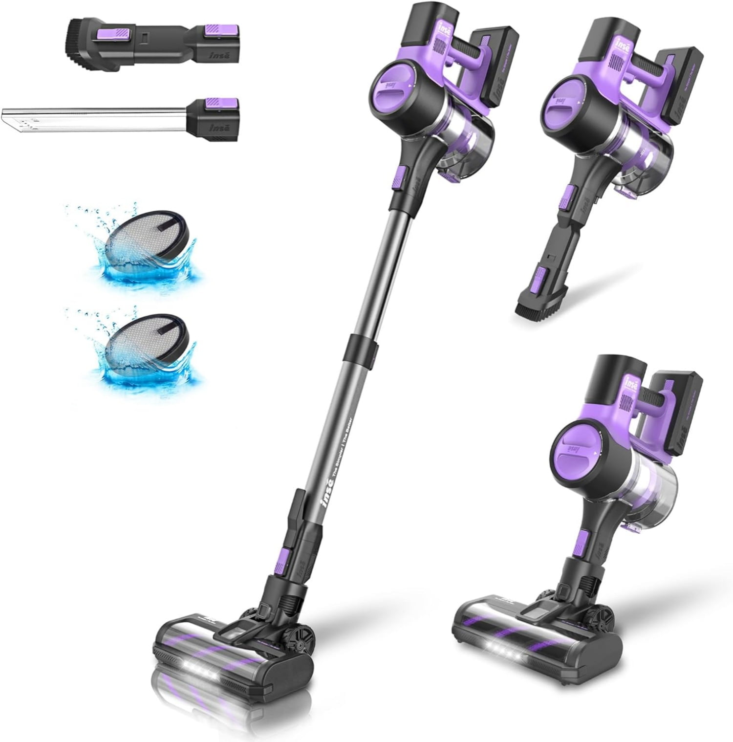 INSE S10 Cordless Vacuum Cleaner, 6in1 Stick Vacuum with 26Kpa 350W