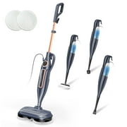 INSE Steam Mop with Rotating Pads, 10 in 1 Scrubbing Steam Vacmop for Kitchen, Hardwood Floor, Marble Floor