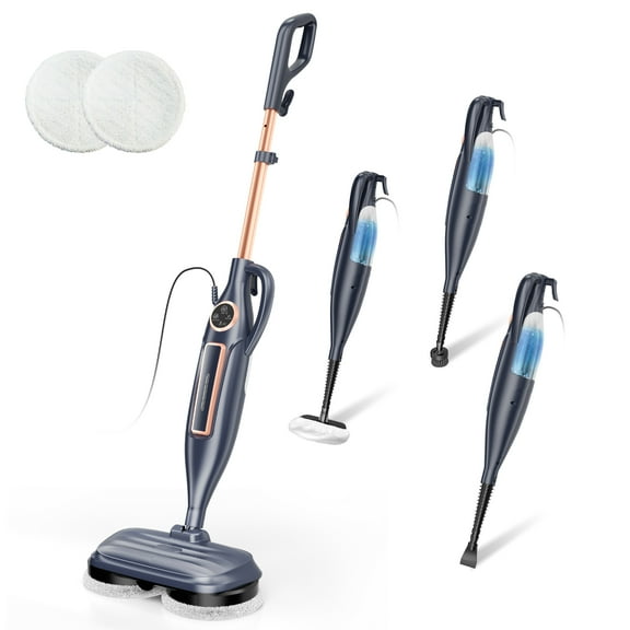 INSE Steam Mop with Rotating Pads, 10 in 1 Scrubbing Steam Vacmop for Kitchen,  Hardwood Floor, Marble Floor