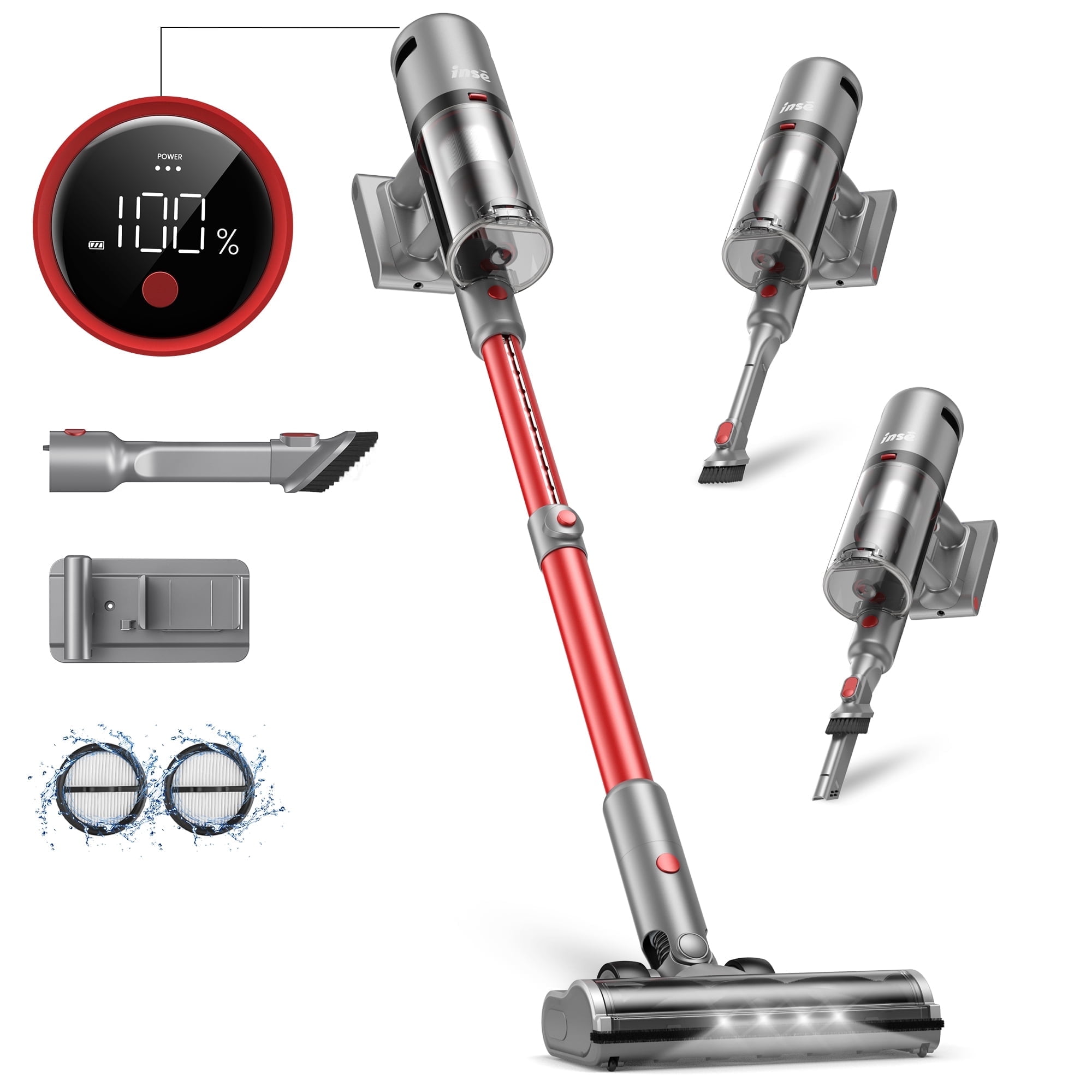 Walmart savings: INSE Cordless Vacuum with 30Kpa Suction & 60 Mins Runtime, Stick Vacuum for Carpet, Tile, Pet Hair, Hardwood Floors