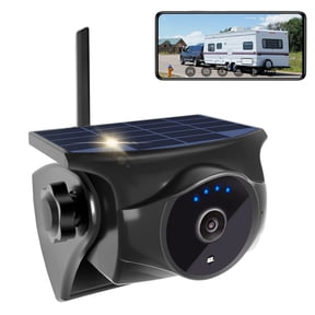 INSEETECH 1080P Solar Wireless Backup Camera, Magnetic WiFi Hitch Camera with Night Vision, 365-Day Standby, Rechargeable, for Trailer RV Car Phone Android