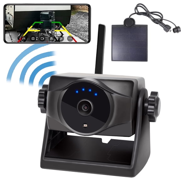 INSEETECH 1080P Solar Wireless Backup Camera, Magnetic WiFi Hitch Camera with Night Vision, 365-Day Standby, Rechargeable, for Trailer RV Car Phone Android