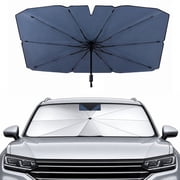 INSEGO 2025 Upgraded Windshield Sun Shade Umbrella, Ice Rib High Speed Cooling Car Sunshade, 99% UV Blocking Heat Protection for Vehicle Interior, 47.2" L   25.5" W