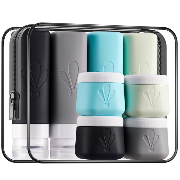 INSFIT 8 Pack Travel Bottles for Toiletries, Tsa Approved Travel Size Toiletries, Bpa Free Leak Proof Silicone Travel Essentials for Shampoo Lotion