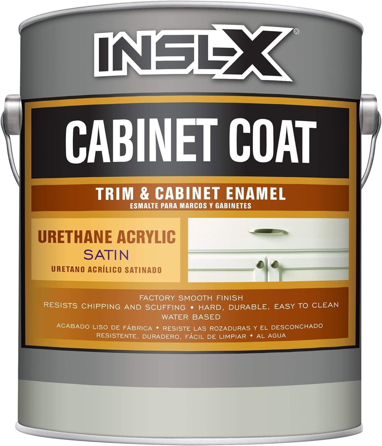 INSL-X CC550109A-01 Cabinet Coat Enamel, Satin Sheen Paint, 1 Gallon, White, 128 Fl Oz Pack of 1