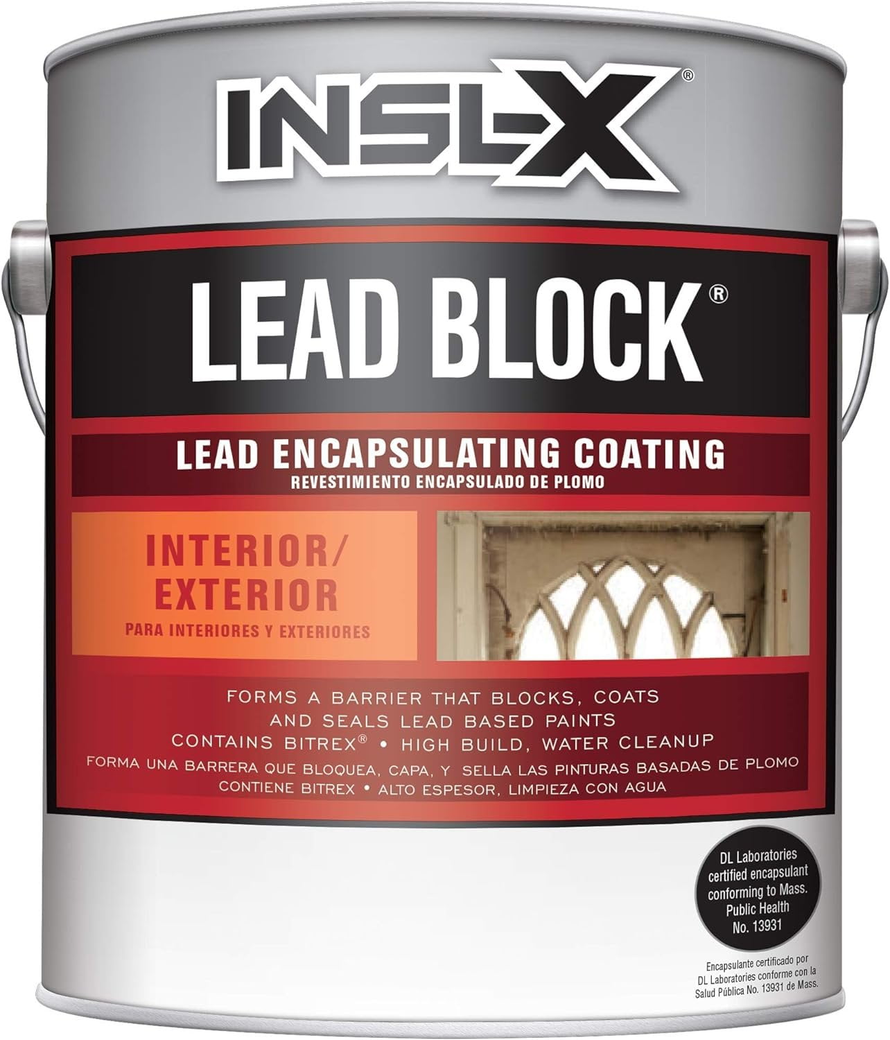 INSL-X Lead Block, Lead Encapsulating Acrylic Paint, Eggshell, White, 1 Gallon