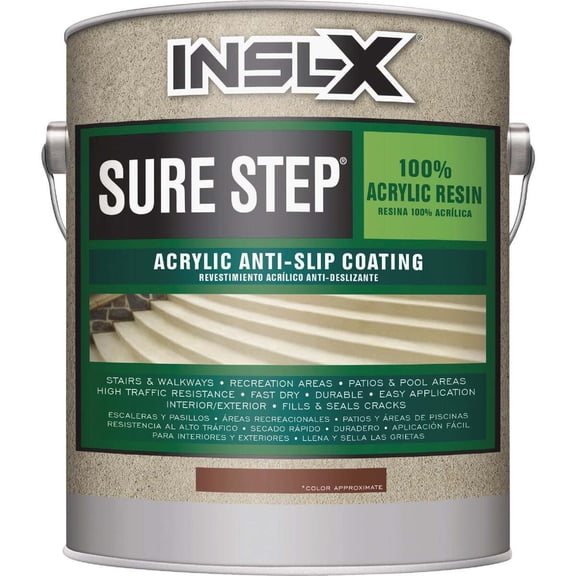 Sure Step Concrete Paint - Skid Resistant, Durable, Acrylic-Based - 1 Gal, White