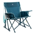 thumbnail image 1 of GCI Outdoor Kickback Insulated Rocker Low Profile Rocking Camping Chair with Cup Holder, Teal, 1 of 11