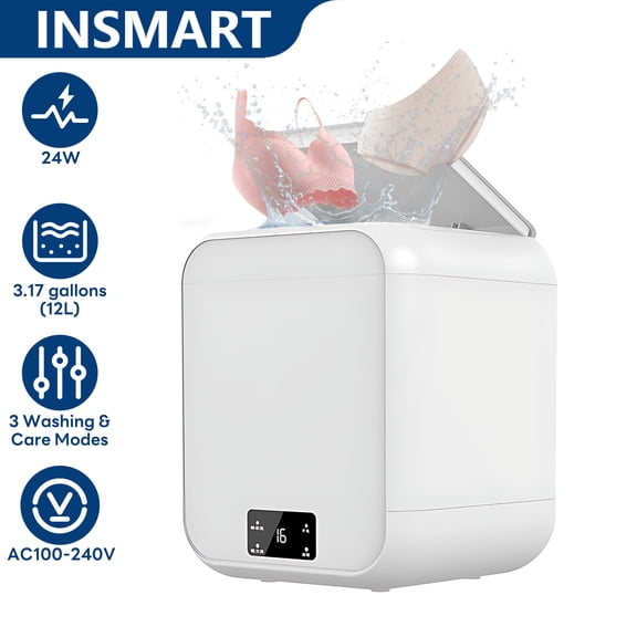 INSMART 12L Portable Washing Machine,24W Mini Laundry Machine for Underwear,Socks for Apartment Dorm RV Travel