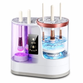 INSMART Makeup Brush Cleaner, 3 IN 1 Makeup Brush Cleaner Machine with Dual-Direction Cleaning, 2H/5H Dryer Timer, Detachable Wash Tank, Touch Control, and 5-Min Quick Wash