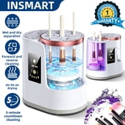 INSMART Makeup Brush Cleaner, 3 IN 1 Makeup Brush Cleaner Machine with Dual-Direction Cleaning, 2H/5H Dryer Timer, Detachable Wash Tank, Touch Control, and 5-Min Quick Wash
