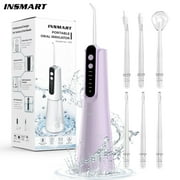 INSMART 270ML Cordless Water Flosser Dental Teeth Cleaner，Portable Oral Irrigator, Electric Flossing Cleaner(5 Mode& 7 Jet）
