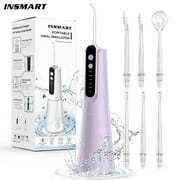 INSMART 270ML Cordless Water Flosser Dental Teeth Cleaner，Portable Oral Irrigator, Electric Flossing Cleaner(5 Mode& 6 Jet）