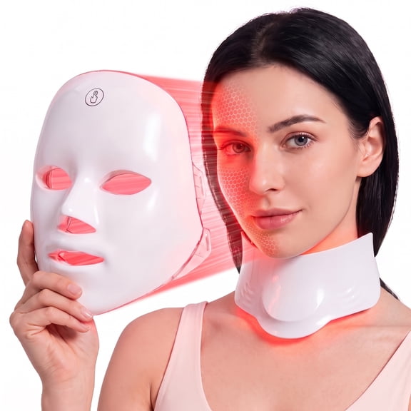 INSMART Red Light Therapy Mask for Face, 7-Color LED Face Mask, Rechargeable and Portable Skincare Device for Home Use