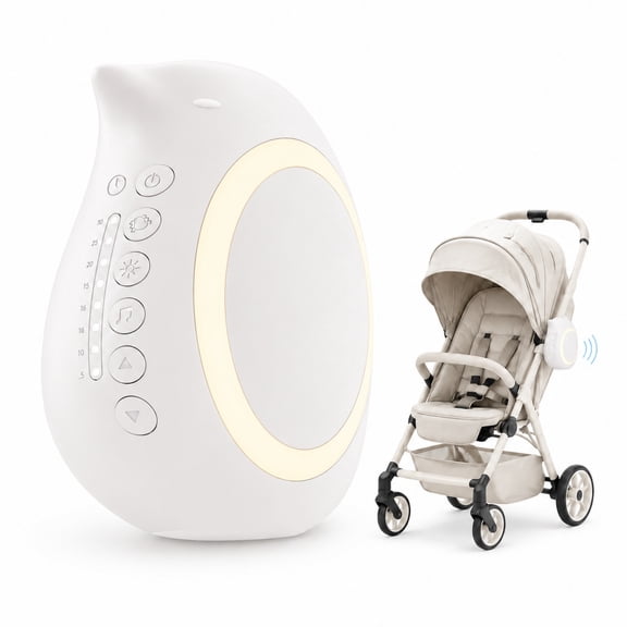 INSMART Baby Stroller Rocker, Portable Bird-Shaped Soother with White Noise, Bluetooth Speaker, 5-Level Vibration & Night Light, Rechargeable USB Sleep Aid for Crib, Car Seat & Travel