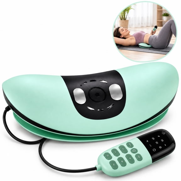 INSMART Lumbar Massager, EMS Lumbar Traction Device with Heat, Airbag and Vibration, 10 Levels, 2000mAh Battery, 10 Min Timer