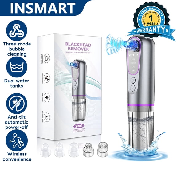 INSMART Blackhead Remover Pore Vacuum, Micro Bubble Facial Cleaner & Blackhead Extractor Tool