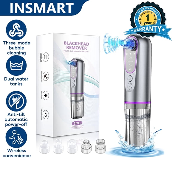 INSMART Blackhead Remover Pore Vacuum, Micro Bubble Facial Cleaner & Blackhead Extractor Tool