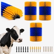 INSMART 3 Pcs Livestock Scratching Brush, Wall Mounted Farm Animal Scratcher for Cows, Horses, Goats, Sheep and Pigs