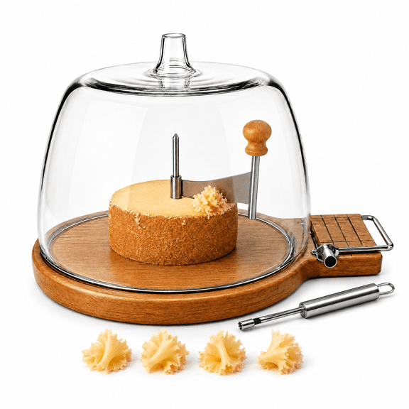 INSMART Cheese Curler Wheel with Lid, Stainless Steel Flower Maker Wheel Slicer for Home, Cafes and Dessert Shops