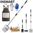 thumbnail image 1 of INSMART Chicken Poop Scooper, 3 in 1 Adjustable Metal Long Handle Litter Scooper with Shovel, Rake, Slotted Shovel, Chicken Coop Cleaning Tools Scooper for Sifting Chicken Sand and Wood Shavings, 1 of 11