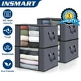 thumbnail image 1 of INSMART 4-Pack Clothes Storage Bags with Lid, Large Wardrobe Organizer and Storage, 60L Foldable 3-Layer Fabric Storage for Clothes, Blankets, Bedding, 1 of 9