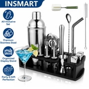 INSMART 23-Piece Cocktail Shaker Set, Stainless Steel Bartender Kit with Acrylic Stand, Professional Bar Tools for Drink Mixing, Home Bar Party