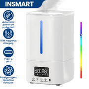 INSMART Cool & Warm Mist Humidifier for Bedroom,Top Fill 5L Smart Supersized Humidifier with Remote,Support App Connectivity,1-12h Timed,3-Speed Adjustment for Home Office Nursery