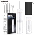 thumbnail image 1 of INSMART Cordless Water Flosser, Portable Water Pick for Teeth Cleaning, Telescopic Water Tank for Braces Care Travel and Home Use,(White), 1 of 8
