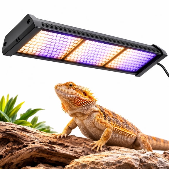 INSMART Dimmable LED Reptile UVB Lamp 12W Full Spectrum UVA UVB Light with 24 Hour Auto Cycle Timer 10 Brightness Levels for Turtles Bearded Dragons