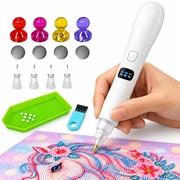 INSMART Electric Diamond Painting Pen, Cordless Rechargeable Vacuum Diamond Art Pen for Adults, No Wax Needed, 3 Modes, 4 Drill Tips, White