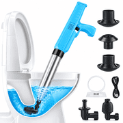 INSMART Electric Air Drain Blaster, 45W Motor, 8BAR Max, 4 Attachments, Rechargeable Drain Cleaner with Pressure Gauge for Household Pipe Clogs
