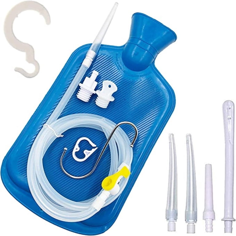 INSMART Enema Bag Kit – 2L Enema Bag for Colon Detox Cleanse Enemas – 5  Multi-Size Reusable Tips