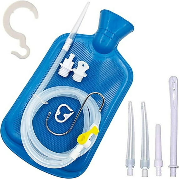 INSMART Enema Bag Kit – 2L Enema Bag for Colon Detox Cleanse Enemas – 5 Multi-Size Reusable Tips