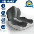 thumbnail image 1 of INSMART Ergonomic Seat Cushion with Lumbar Support – 2-in-1 Memory Foam Chair Pad for Posture Support & Comfort, Non-Slip Design for Office, Car, Wheelchair – 11.81" W x 16.54" D x 17.72" H, 1 of 7
