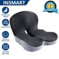 thumbnail image 1 of INSMART Ergonomic Seat Cushion with Lumbar Support - Gel Memory Foam Pillow for Office Chair, Car & Wheelchair, Gray Two-Tone, 1 of 9