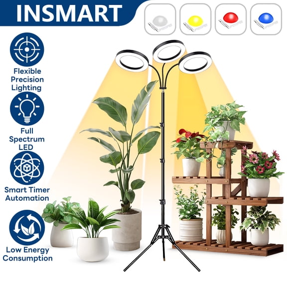 INSMART Grow Light,LED Plant Light for Indoor Plants Growing,Full Spectrum LED Tall Plant Lights with Timer,Standing Floor Growing Lamp for Flowers Vegetables
