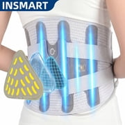 INSMART Back Brace for Lower Back Pain, Breathable Back Support Belt for Women & Men with Lumbar Pad, Lumbar Support Belt for Heavy Lifting & Work, Gray, L