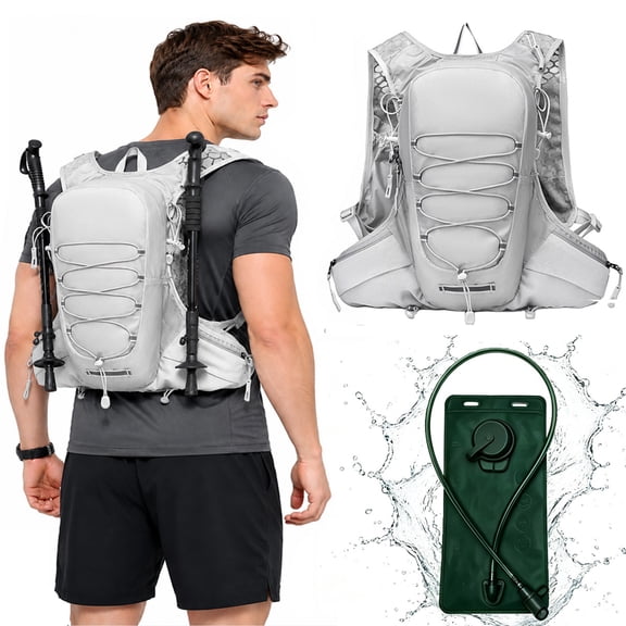 INSMART Hydration Backpack, 18L Pack with 3L BPA-Free Bladder, Breathable Mesh Back, Adjustable Straps, Reflective Strips & Emergency Whistle for Hiking, Running & Cycling