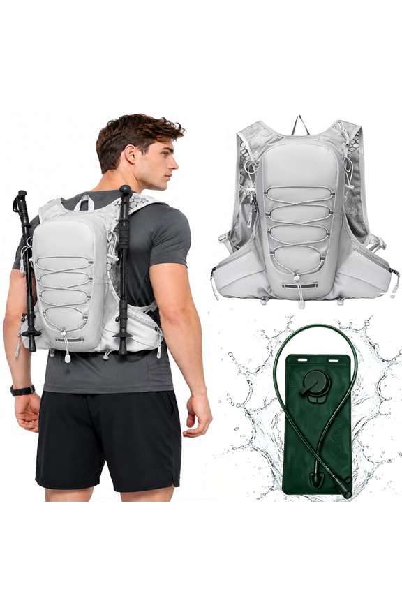 Hydration Backpack, 18L Pack with 3L BPA-Free Bladder, Breathable Mesh Back, Adjustable Straps, Reflective Strips & Emergency Whistle for Hiking, Running & Cycling