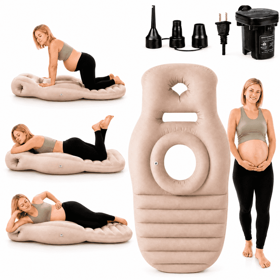 INSMART Inflatable Pregnancy Pillow, Maternity Body Pillow for Pregnant Women, Prone Sleeping Support with Electric Air Pump, Comfort Belly Pillow for Home and Travel Use