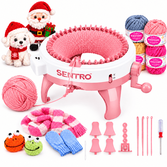 INSMART 48 Needles Knitting Machine with Row Counter, Hand Crank Double Knit Loom for Adults Beginners, DIY Hat Scarf Socks Knitting Kit