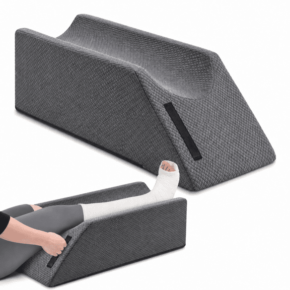 INSMART Leg Elevation Pillow for After Surgery, Memory Foam Knee and Ankle Wedge Pillow, Single Leg Support with Washable Cover