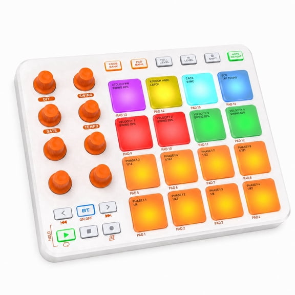 INSMART MIDI Pad Controller Beat Maker, 16 Pads, 8 Assignable Knobs