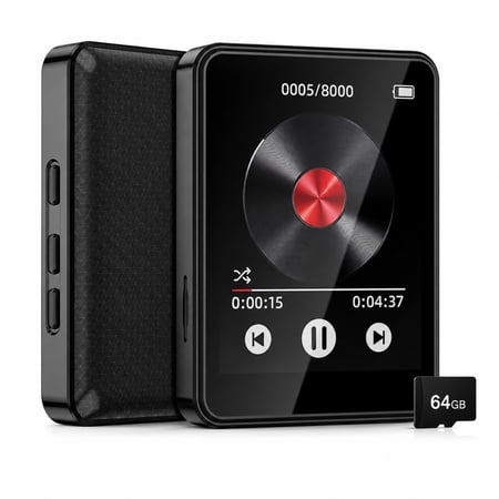 INSMART 72GB MP3 Player with Bluetooth 5.2, 2.4 Inch Touch Screen, Up to 75H Playback, Portable Music Player with FM Radio, Voice Recorder