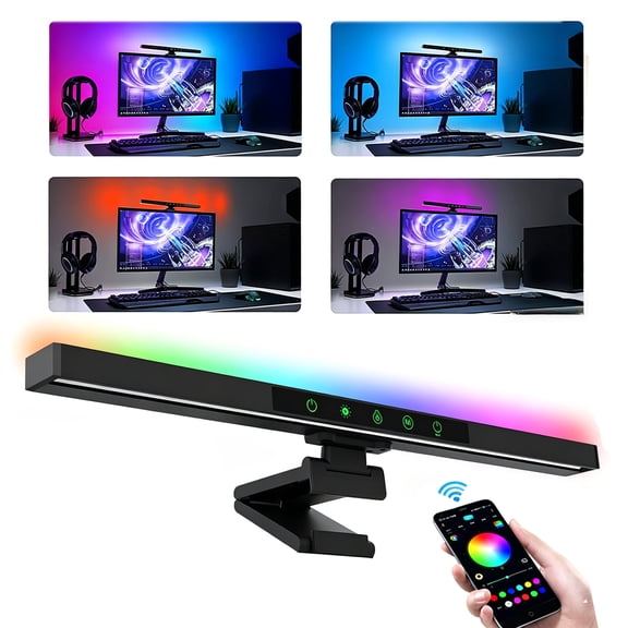 INSMART Monitor Light Bar, Led Light Bar with Music Sync,1600W Color Changing TV Backlight App & Remote Control, 3 Color Temperatures, LED Duo Monitor Light Bars for Monitor Backlight Gaming